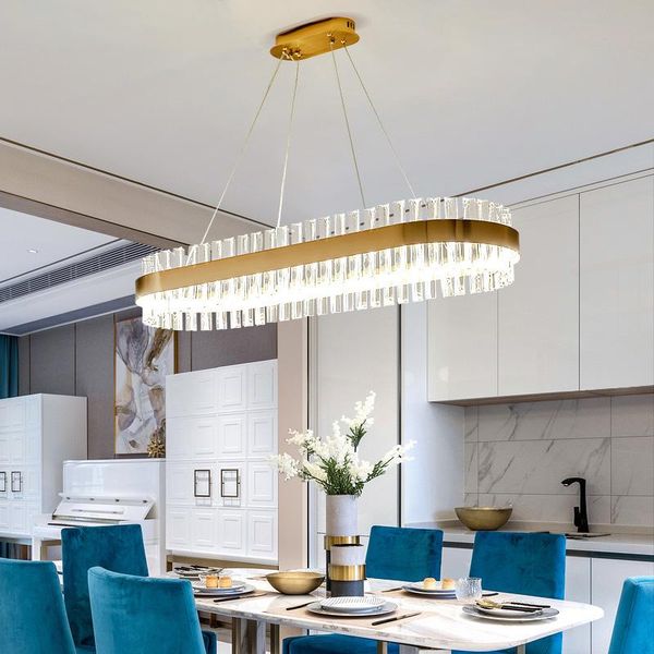 luxury plated gold steel lustre k9 crystal led pendant lights e14 luminarias dining room straight lamp lighting fixtures chandeliers
luxury plated gold steel lustre k9 crystal led pendant lights e14 luminarias dining room straight lamp lighting fixtures chandeliers