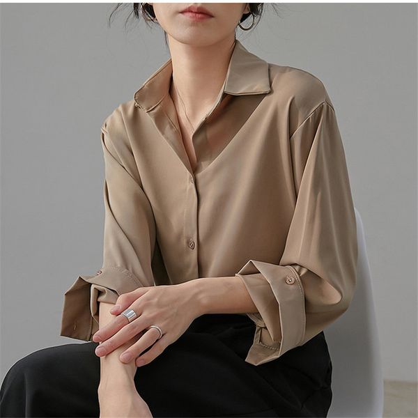 spring long sleeve shirt women fashion vintage brief female solid large size loose casual retro blouses 210421, White
spring long sleeve shirt women fashion vintage brief female solid large size loose casual retro blouses 210421, White