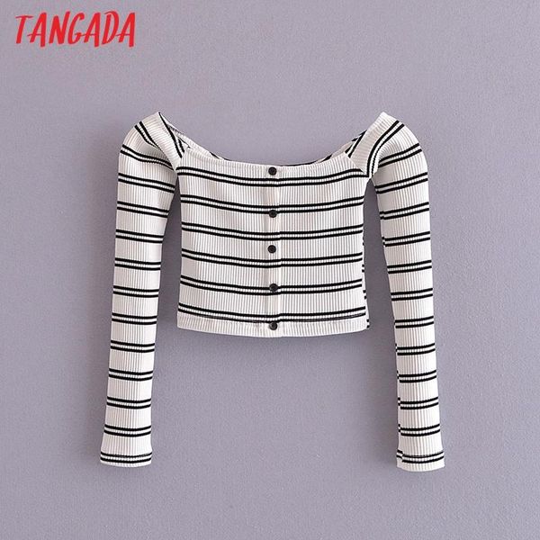 tangada 2021 women striped t shirt long sleeve off shoulder tees ladies casual tee street wear 3w51 women's t-shirt, White
tangada 2021 women striped t shirt long sleeve off shoulder tees ladies casual tee street wear 3w51 women's t-shirt, White