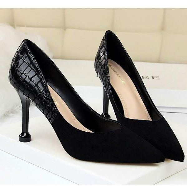 dress shoes 6 colors womens ladies vogue pointy toe stilettos party high heels, Black
dress shoes 6 colors womens ladies vogue pointy toe stilettos party high heels, Black