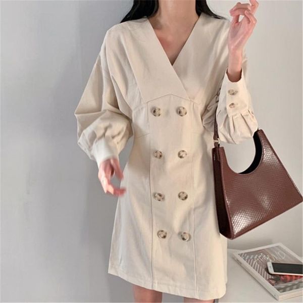casual dresses women winter korean mini dress vintage long sleeve double breasted v-neck solid color a-line elegant party vestidos mujer, Black;gray
casual dresses women winter korean mini dress vintage long sleeve double breasted v-neck solid color a-line elegant party vestidos mujer, Black;gray