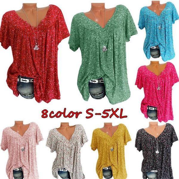 women's t-shirt arrivals summer v-neck loose short sleeve printed t shirt women fashion elegant ladies beach oversized female, White
women's t-shirt arrivals summer v-neck loose short sleeve printed t shirt women fashion elegant ladies beach oversized female, White