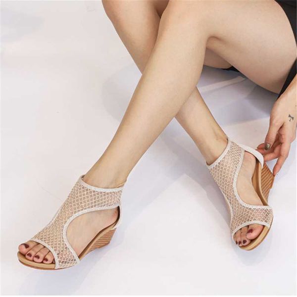 sandals women summer breathable hollow mesh 2021 5cm wedge mid heels shoes vintage classic black beige peep toe dress shoe
sandals women summer breathable hollow mesh 2021 5cm wedge mid heels shoes vintage classic black beige peep toe dress shoe