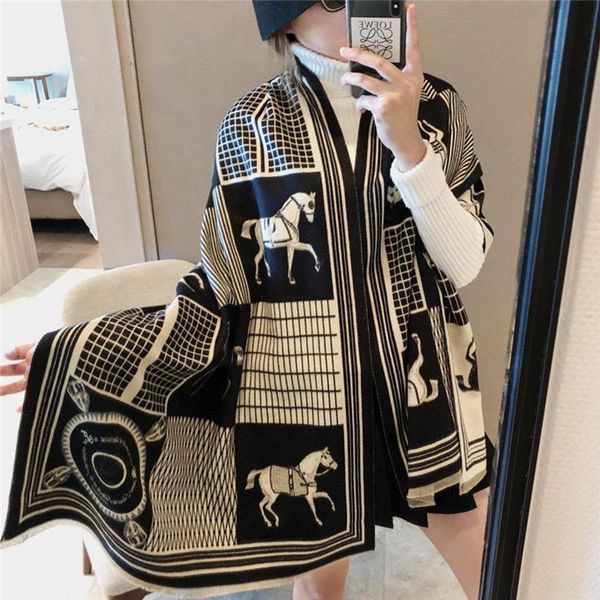 scarves 2021 arrival horse print cashmere scarf winter women pashmina thick warm blanket shawl wrap double sides available, Blue;gray
scarves 2021 arrival horse print cashmere scarf winter women pashmina thick warm blanket shawl wrap double sides available, Blue;gray