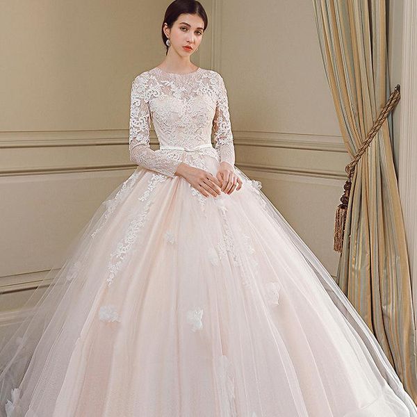 other wedding dresses dress woman tail large size slimming 2021 round neck long sleeve lace bride main, White
other wedding dresses dress woman tail large size slimming 2021 round neck long sleeve lace bride main, White