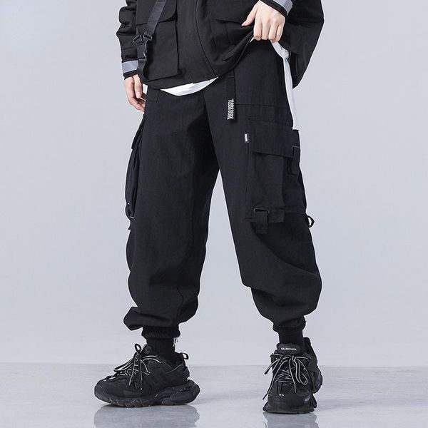 men's pants multi-pockets cargo men hip-hop casual streetwear trousers joggers harajuku fashion elastic waist sweatpants techwear, Black
men's pants multi-pockets cargo men hip-hop casual streetwear trousers joggers harajuku fashion elastic waist sweatpants techwear, Black