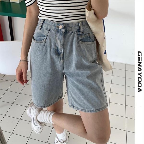 summer denim casual loose jeans womens shorts high waist biker light blue korean style, White;black
summer denim casual loose jeans womens shorts high waist biker light blue korean style, White;black
