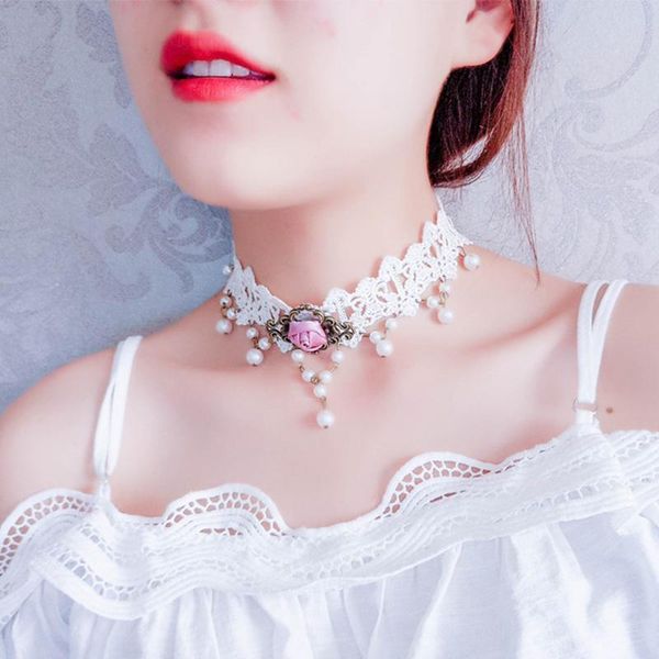 chokers jouval vintage white lace choker gothic pink flower necklace for women goth chocker party event halloween victorian jewelry, Golden;silver
chokers jouval vintage white lace choker gothic pink flower necklace for women goth chocker party event halloween victorian jewelry, Golden;silver