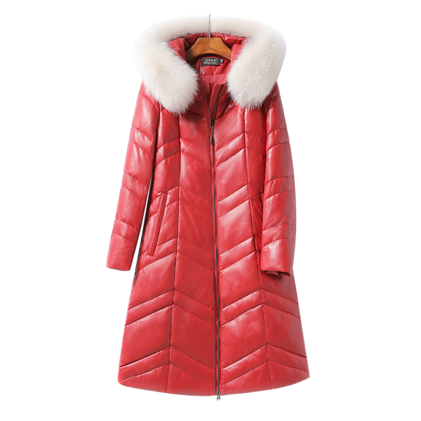 leather down jacket womens mid-length fox fur hooded leather coat winter new white duck down sheepskin womens leather coat, Black
leather down jacket womens mid-length fox fur hooded leather coat winter new white duck down sheepskin womens leather coat, Black