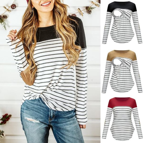 women's t-shirt women maternity nursing long sleeve striped breastfeeding loose pregnant ropa para embarazada embarazo, White
women's t-shirt women maternity nursing long sleeve striped breastfeeding loose pregnant ropa para embarazada embarazo, White