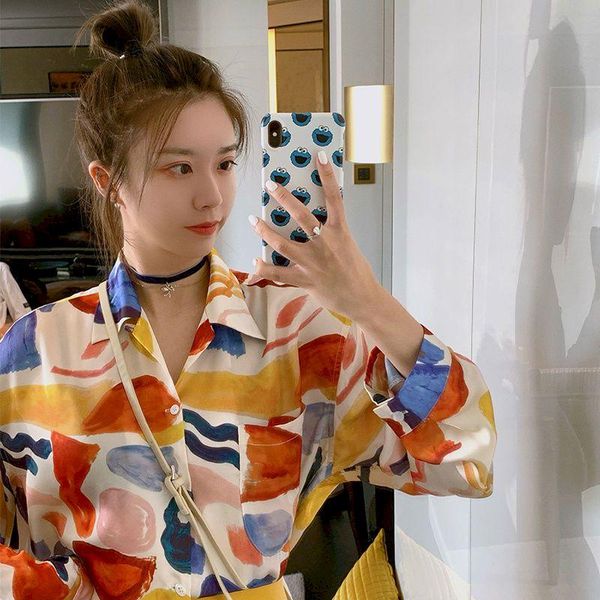women's blouses & shirts shirt female design sense autumn loose hong kong style retro oil painting print long-sleeved plus size women f, White
women's blouses & shirts shirt female design sense autumn loose hong kong style retro oil painting print long-sleeved plus size women f, White