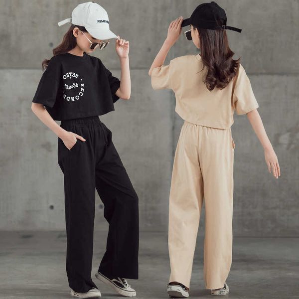teenage girls sets for summers 2021 short sleeve t shirt wide leg pants children's sports suits casual letter kids tracksuit x0902, White
teenage girls sets for summers 2021 short sleeve t shirt wide leg pants children's sports suits casual letter kids tracksuit x0902, White
