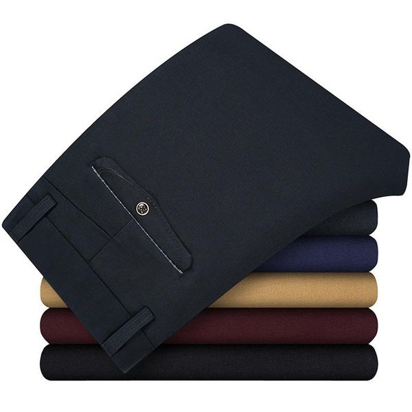 autumn and winter men's casual pants straight thick business solid color trousers slim elastic pocket decoration long, Black
autumn and winter men's casual pants straight thick business solid color trousers slim elastic pocket decoration long, Black