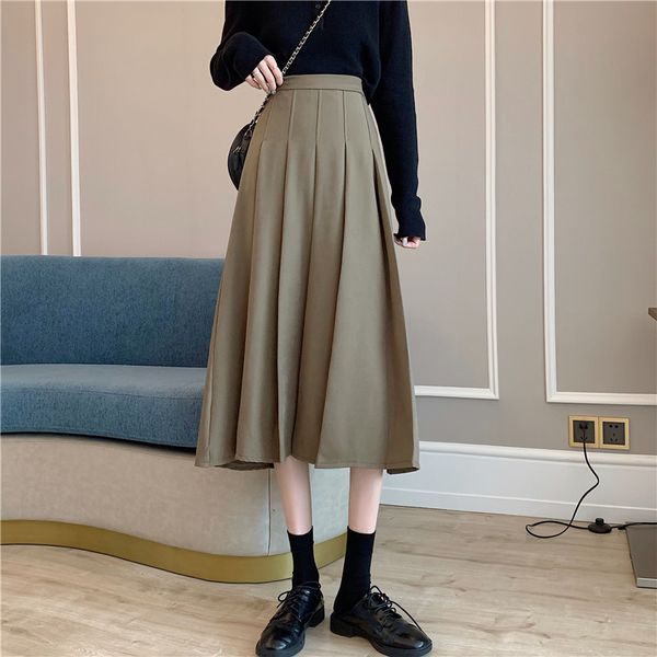 skirts spring and autumn 2021 style temperament black pleated skirt women's middle long high waist slim a-line skirt fashion
skirts spring and autumn 2021 style temperament black pleated skirt women's middle long high waist slim a-line skirt fashion