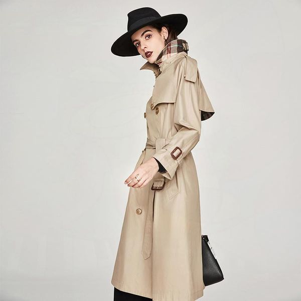 women's trench coats 2021 autumn elegant women runway long casual coat outdoor wear clothing double breasted fashion, Tan;black
women's trench coats 2021 autumn elegant women runway long casual coat outdoor wear clothing double breasted fashion, Tan;black