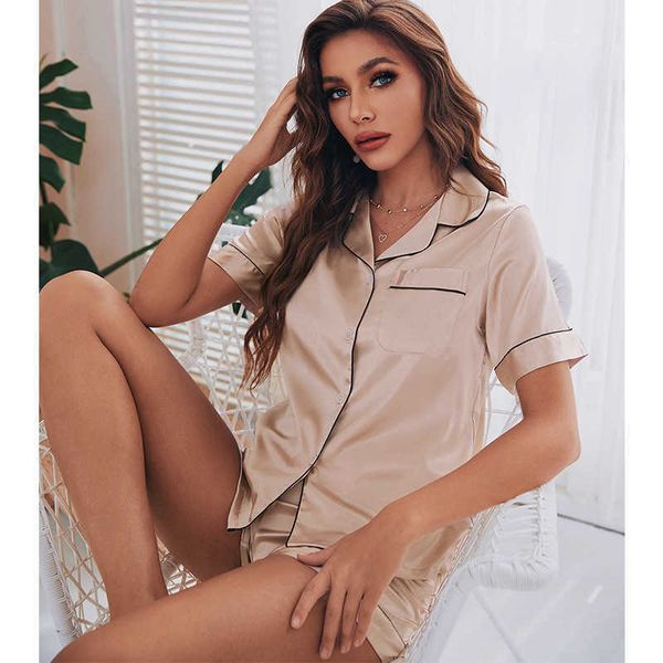 yaoting new pajamas women's summer thin solid basic short sleeve shorts suit leisure home suit 2349 womens underwear, Black;red
yaoting new pajamas women's summer thin solid basic short sleeve shorts suit leisure home suit 2349 womens underwear, Black;red