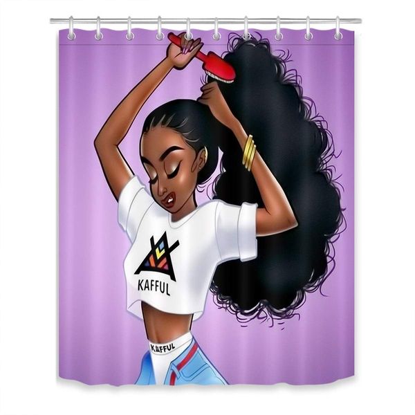 afro african woman make up shower curtain black young girl with long hair in purple shower curtains for bathroom with hooks
afro african woman make up shower curtain black young girl with long hair in purple shower curtains for bathroom with hooks