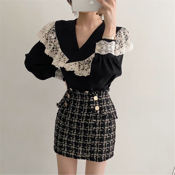 dress black high street slim brief shirts ruffles plus size full sleeves stylish women blouses all match, White
dress black high street slim brief shirts ruffles plus size full sleeves stylish women blouses all match, White