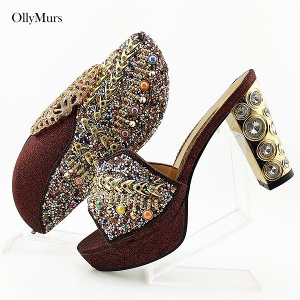 dress shoes woman luxury crystal and purse set for party italian rhinestone heels wedding bag, Black