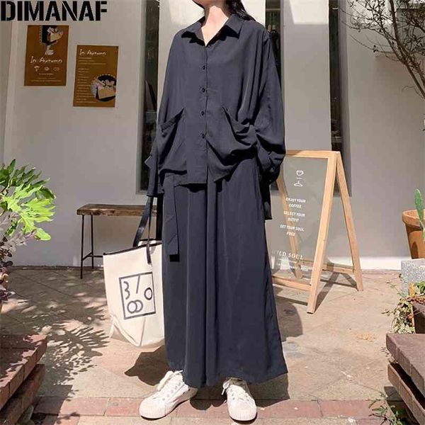 dimanaf set suit women clothing oversize 2 piece set casual long sleeve button shirts pockets loose long pants suit solid black 210819, White
dimanaf set suit women clothing oversize 2 piece set casual long sleeve button shirts pockets loose long pants suit solid black 210819, White