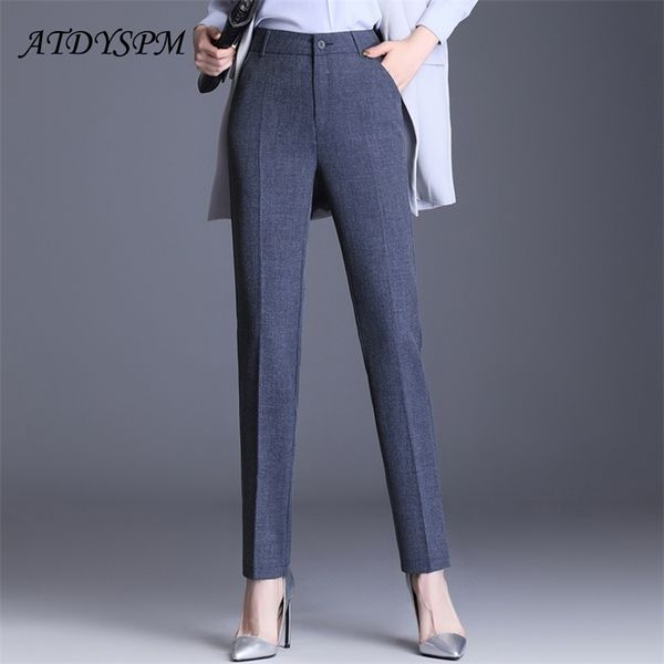 plus size high waist women's pants black work wear office elegant straight female quality gray casual trousers 210925, Black;white
plus size high waist women's pants black work wear office elegant straight female quality gray casual trousers 210925, Black;white