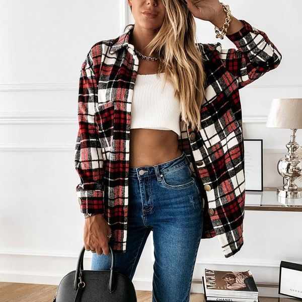 women's jackets vintage plaid shirt jacket women coat turn down collar long sleeve coats 2021 autumn winter fashion street casual cloth, Black;brown
women's jackets vintage plaid shirt jacket women coat turn down collar long sleeve coats 2021 autumn winter fashion street casual cloth, Black;brown