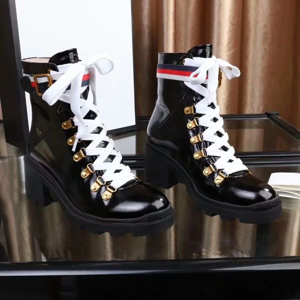 short boots cowhide buckle metal women shoes classic thick heels pretty leather, Black
short boots cowhide buckle metal women shoes classic thick heels pretty leather, Black