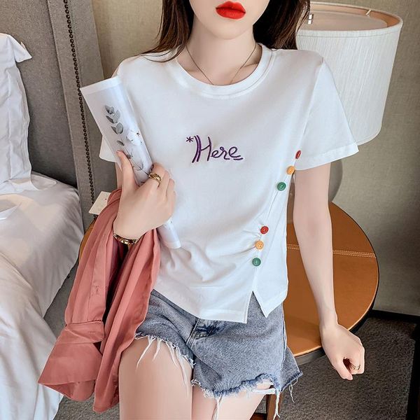 women's t-shirt summer short sleeve fashion letter solid color lady t-shirts t shirt ladies womens female loose tee, White
women's t-shirt summer short sleeve fashion letter solid color lady t-shirts t shirt ladies womens female loose tee, White