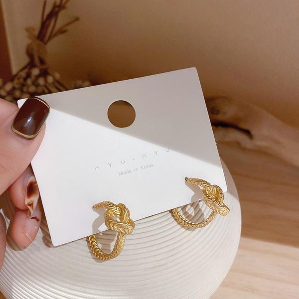 hoop & huggie fashion punk golden round knot earrings c shaped small circle earring brincos for women ear ring female jewelry, Golden;silver
hoop & huggie fashion punk golden round knot earrings c shaped small circle earring brincos for women ear ring female jewelry, Golden;silver
