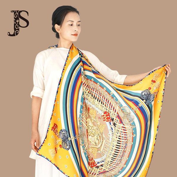 scarves js sanskrit qingnian silk women's scarf 110cm square airport warm thick shawl, Blue;gray
scarves js sanskrit qingnian silk women's scarf 110cm square airport warm thick shawl, Blue;gray