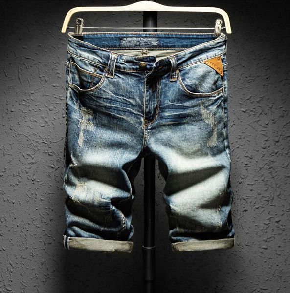 summer style men denim jeans luxury slim stretch shorts zipper straight moto & biker hole pants for men's, Blue
summer style men denim jeans luxury slim stretch shorts zipper straight moto & biker hole pants for men's, Blue