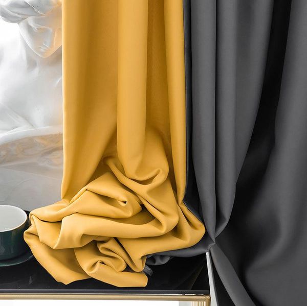 simple and plain matte imitation silk physical full blackout curtains el color matching curtain & drapes
simple and plain matte imitation silk physical full blackout curtains el color matching curtain & drapes