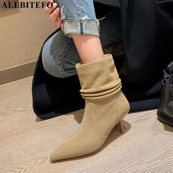 boots allbitefo thin heel fold design fashion full suede genuine leather autumn women shoes female high ankle, Black
boots allbitefo thin heel fold design fashion full suede genuine leather autumn women shoes female high ankle, Black