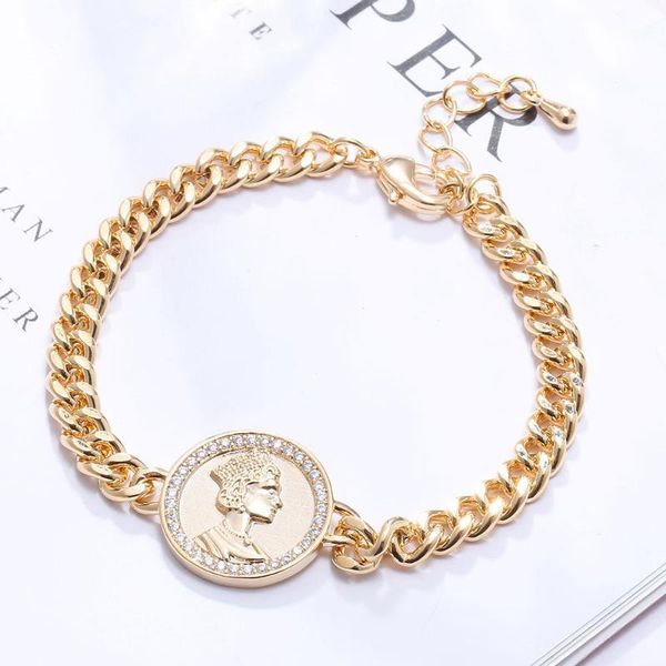 cubic zirconia queen coin charms bracelet for women gold curb cuban link chain bracelet girls jewelry accessories wholesale 2020, Golden;silver
cubic zirconia queen coin charms bracelet for women gold curb cuban link chain bracelet girls jewelry accessories wholesale 2020, Golden;silver