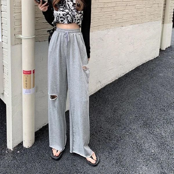 women's pants autumn harajuku punk jogger loose trousers vintage high waist broken hole sweatpants drawstring size & capris, Black;white
women's pants autumn harajuku punk jogger loose trousers vintage high waist broken hole sweatpants drawstring size & capris, Black;white