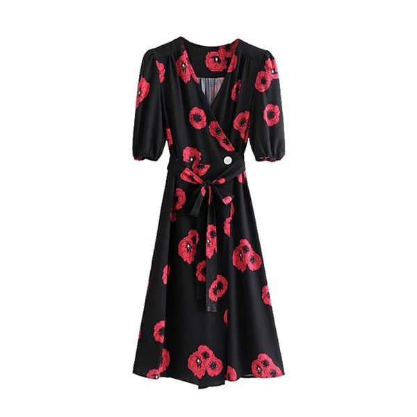 summer dress women boho black wrap vintage floral midi es long elegant casual korean vestidos streetwear 210521, Black;gray
summer dress women boho black wrap vintage floral midi es long elegant casual korean vestidos streetwear 210521, Black;gray