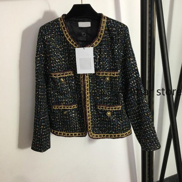 women's jackets autumn and winter 2021 sequin embroidery round neck long sleeve tweed fashionable coat jacket, Black;brown
women's jackets autumn and winter 2021 sequin embroidery round neck long sleeve tweed fashionable coat jacket, Black;brown