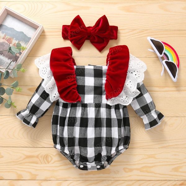 kids rompers girls plaid romper newborn infant ruffle lace flying sleeve lattice jumpsuits with velvet bow headband spring autumn fashion ba, Blue
kids rompers girls plaid romper newborn infant ruffle lace flying sleeve lattice jumpsuits with velvet bow headband spring autumn fashion ba, Blue