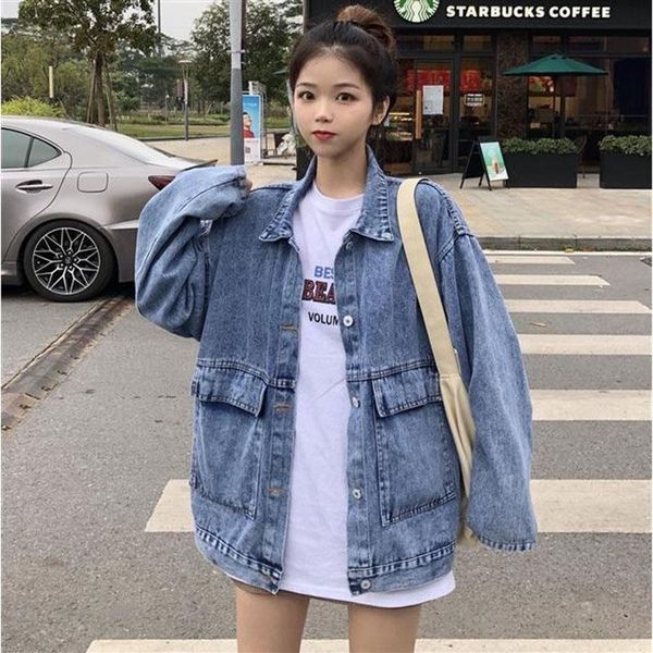 women's jackets retro denim jacket spring and autumn 2021 korean version of loose tide jk102, Black;brown
women's jackets retro denim jacket spring and autumn 2021 korean version of loose tide jk102, Black;brown