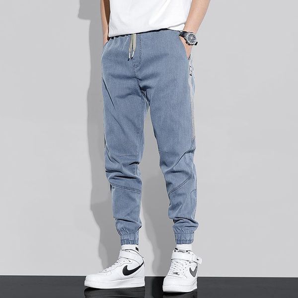 men's jeans imitate 2021 jogger harem pants ankle banded loose harajuku style beam feet casual elastic waist hip hop, Blue
men's jeans imitate 2021 jogger harem pants ankle banded loose harajuku style beam feet casual elastic waist hip hop, Blue