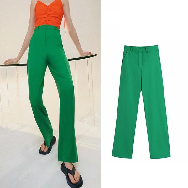 women's pants & capris straight za women fashion green side pockets vintage high waist zipper female casual trousers mujer p6308, Black;white
women's pants & capris straight za women fashion green side pockets vintage high waist zipper female casual trousers mujer p6308, Black;white