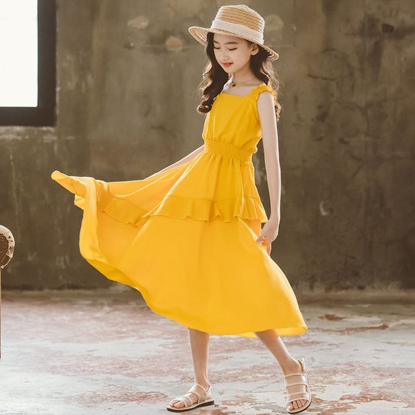 teenage girl dress 2022 summer new solid chiffon sleeveless mid-calf girls beach dress clothing for kids 3-13 years, Red;yellow
teenage girl dress 2022 summer new solid chiffon sleeveless mid-calf girls beach dress clothing for kids 3-13 years, Red;yellow