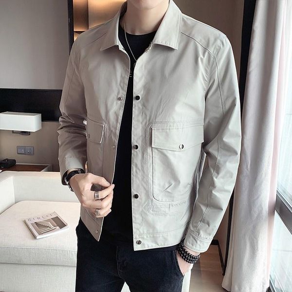 men's jackets autumn spring mens jacket slim fit lapel single breasted work cargo coat male long sleeve casual outerwear vintage, Black;brown
men's jackets autumn spring mens jacket slim fit lapel single breasted work cargo coat male long sleeve casual outerwear vintage, Black;brown