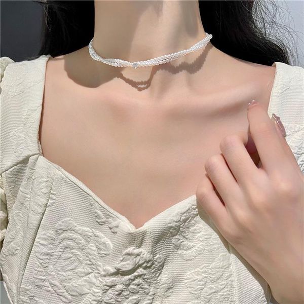 chokers twist pearls double layers choker necklace vintage french short women wholesale bulk, Golden;silver
chokers twist pearls double layers choker necklace vintage french short women wholesale bulk, Golden;silver