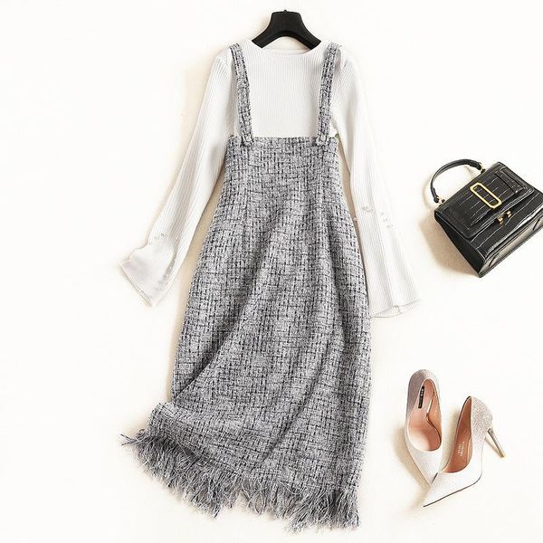 women's two piece pants female dress of the fund 2021 autumn winters led a word sweater loose shoulder straps - fair maiden suit, White
women's two piece pants female dress of the fund 2021 autumn winters led a word sweater loose shoulder straps - fair maiden suit, White