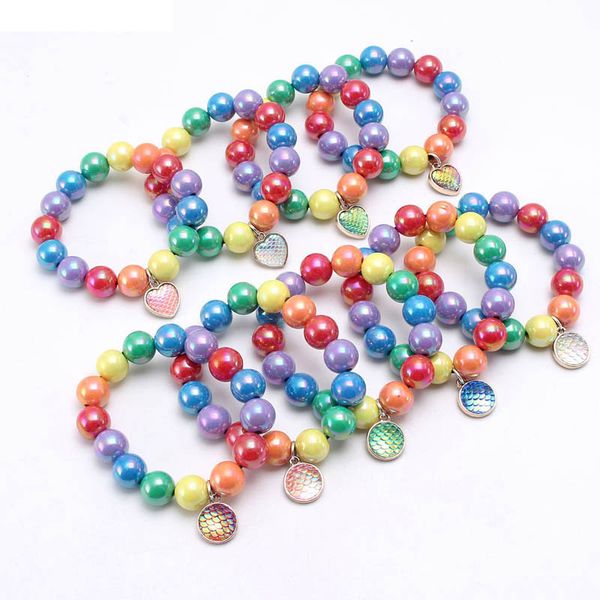 girls bracelet jewelry childrens accessories rainbow beads cute alloy fish scale pendant b7922, Red;brown
girls bracelet jewelry childrens accessories rainbow beads cute alloy fish scale pendant b7922, Red;brown