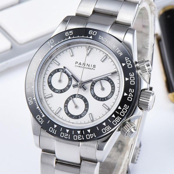 wristwatches 39 mm panis white dial sapphire crystal solid complete chronograph quartz men's watch luxury men, Slivery;brown
wristwatches 39 mm panis white dial sapphire crystal solid complete chronograph quartz men's watch luxury men, Slivery;brown