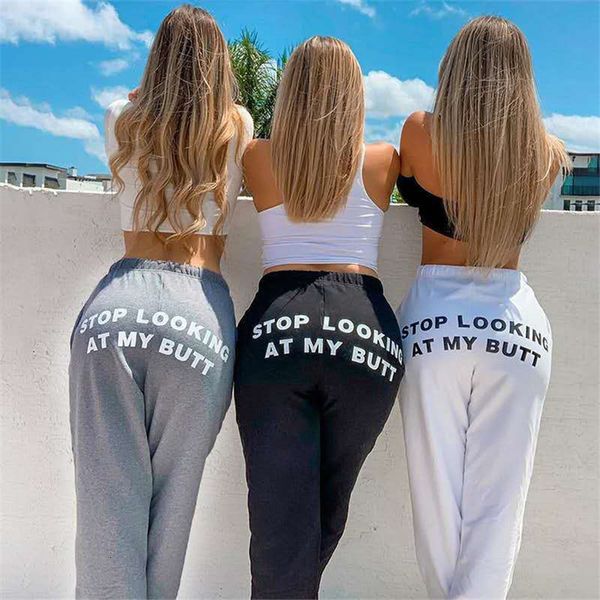 my slooking at butt women letters printed drawstring breathable long pants for woman sports ladies jogger trousers, Black;white
my slooking at butt women letters printed drawstring breathable long pants for woman sports ladies jogger trousers, Black;white