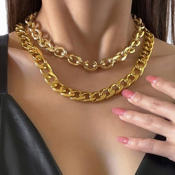 chokers cosysail 2pcs/set thick link chain necklace set for female aluminum chunky cuban on neck hip hop party jewelry 2021, Golden;silver
chokers cosysail 2pcs/set thick link chain necklace set for female aluminum chunky cuban on neck hip hop party jewelry 2021, Golden;silver