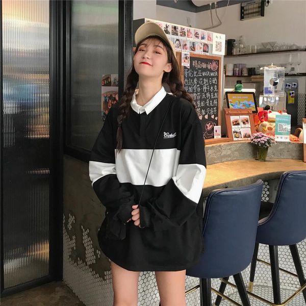 women's hoodies & sweatshirts sweatshirt 2021 fashion spring autumn casual collar women pullover patchwork long sleeve xy5033, Black
women's hoodies & sweatshirts sweatshirt 2021 fashion spring autumn casual collar women pullover patchwork long sleeve xy5033, Black